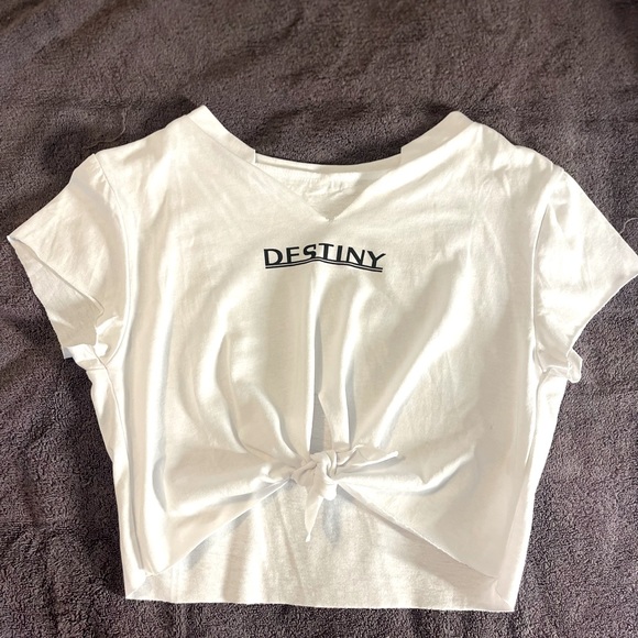 Worn once. SHEIN graphic tee cropped. & Drawstring shorts Size: Medium - Picture 1 of 3